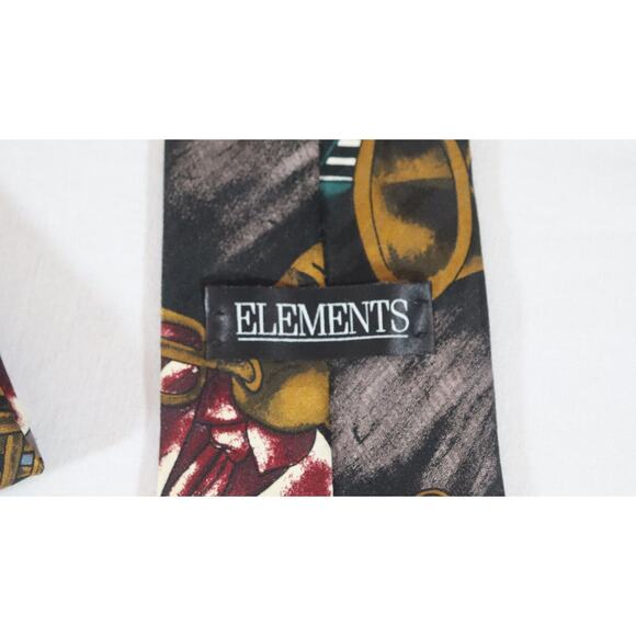 Elements Neck Tie Jazz Music Theme Collage of Singer Piano Trumpet - Picture 5 of 7